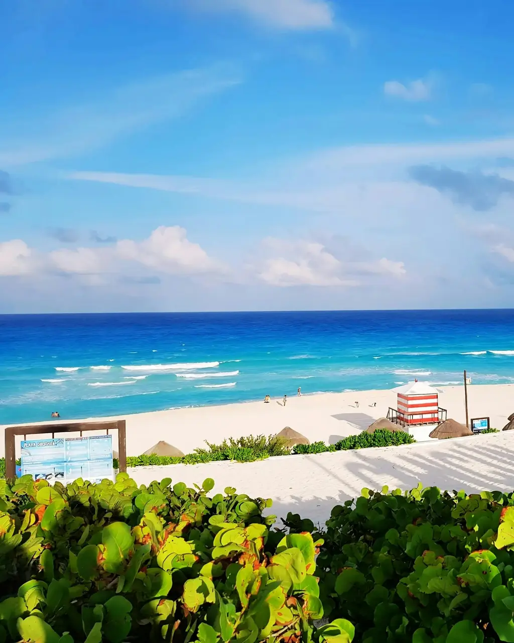 Playa Delfines in Cancún with white sand and turquoise sea